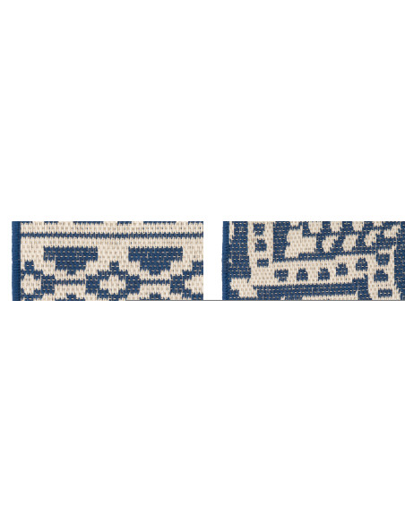 Lot de 2 Tapis extérieurs design Rectangulaire 120x170 Polypropylène Blue foncé Blanc Motif mosaïque Méditerrana 