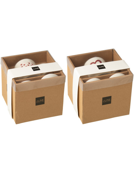 Lot de 2 Mugs avec sous-tasse romantique Coeurs Porcelaine Blanc Rouge Lovessy 