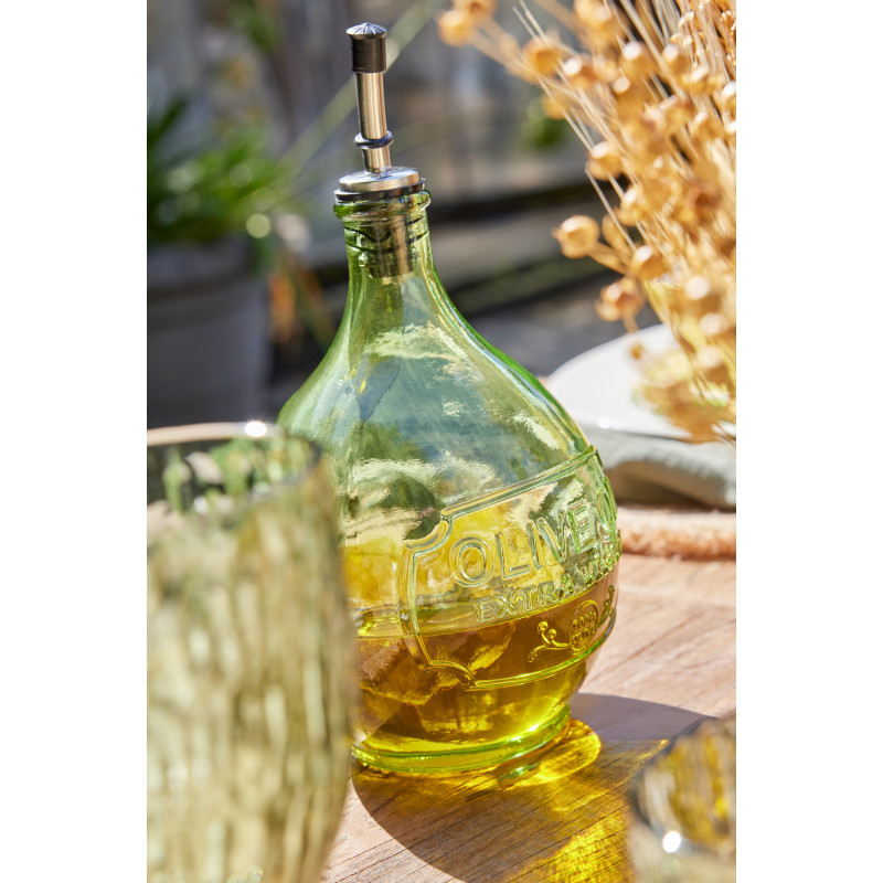 Lot de 2 Huiliers style provençal Verre Vert clair Vert olive Bellora 