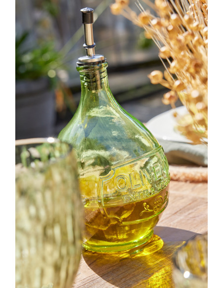 Lot de 2 Huiliers style provençal Verre Vert clair Vert olive Bellora 