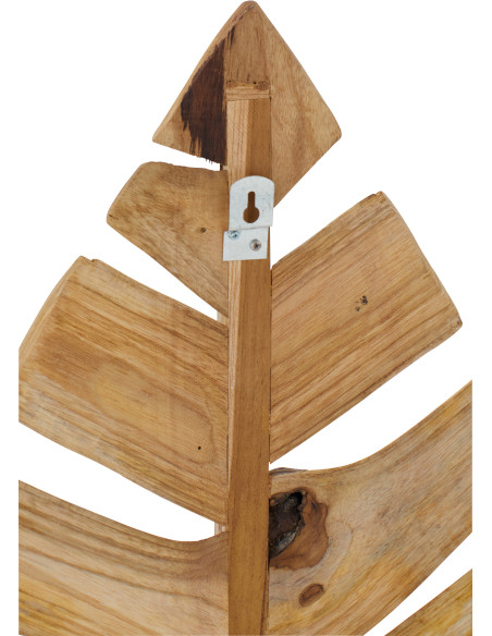 Lot de 2 Grandes déco murales Feuilles Bois de teck Naturel Palmena 