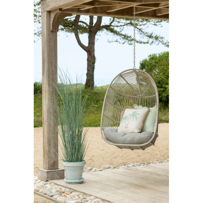 Lot de 2 Coussins ondulés style bord de mer Carré 45x45 Coton Bleu clair Beige Almorénia 