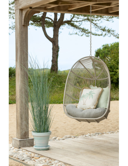 Lot de 2 Coussins ondulés style bord de mer Carré 45x45 Coton Bleu clair Beige Almorénia 