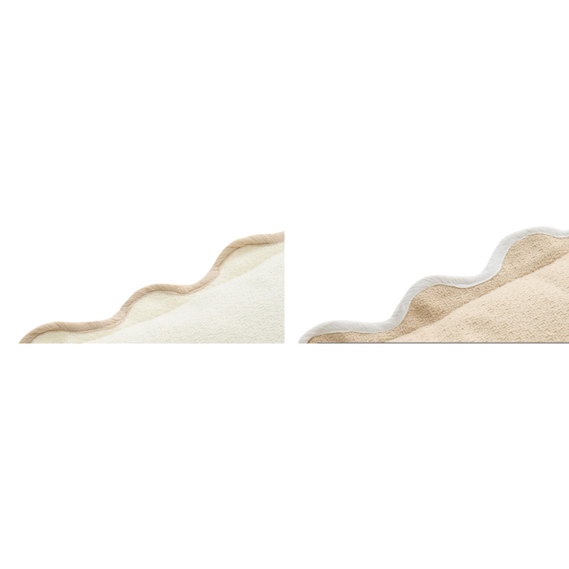 Lot de 2 Coussins ondulés style bord de mer Carré 45x45 Coton Blanc Beige Almorénia 