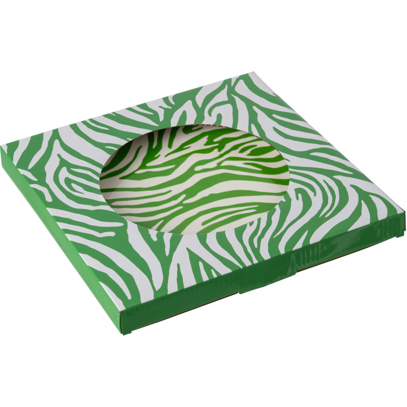 Lot de 2 Assiettes à dessert plate Jungle chic Ronde 20 cm Porcelaine Vert Blanc Motif zèbre & léopard Léoze 