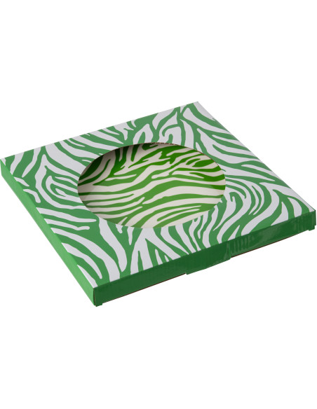 Lot de 2 Assiettes à dessert plate Jungle chic Ronde 20 cm Porcelaine Vert Blanc Motif zèbre & léopard Léoze 