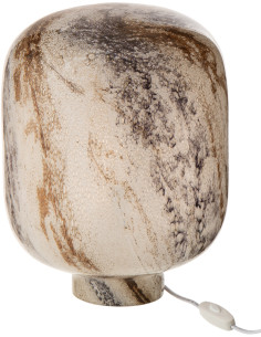 Lampe à poser style minéral chic H 38 cm Verre Marron Blanc Lumara 
