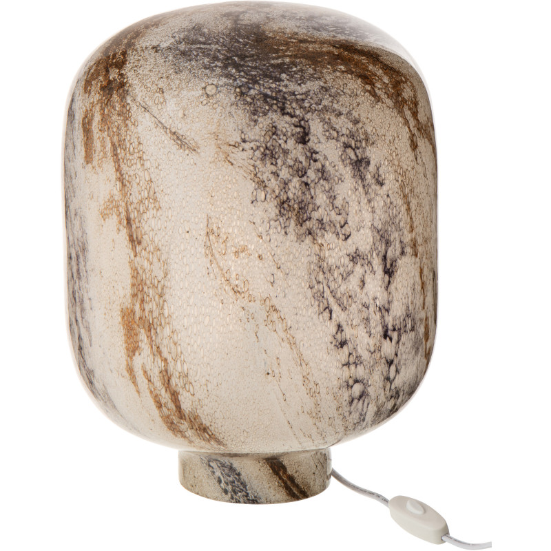 Lampe à poser style minéral chic H 38 cm Verre Marron Blanc Lumara 