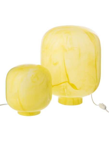 Lampe à poser style minéral chic H 38 cm Verre Jaune Lumara 