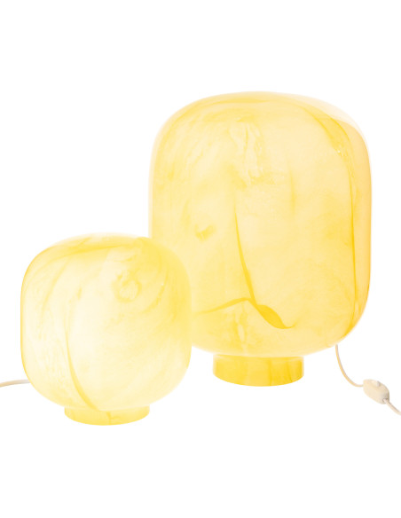 Lampe à poser style minéral chic H 38 cm Verre Jaune Lumara 