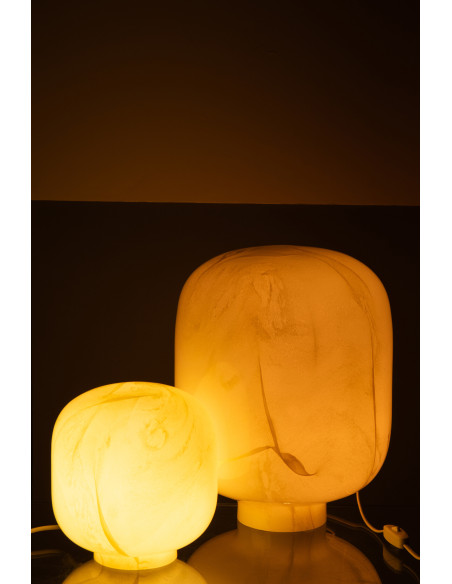 Lampe à poser style minéral chic H 38 cm Verre Jaune Lumara 