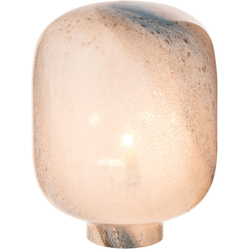 Lampe à poser style minéral chic H 38 cm Verre Bleu Blanc Lumara 