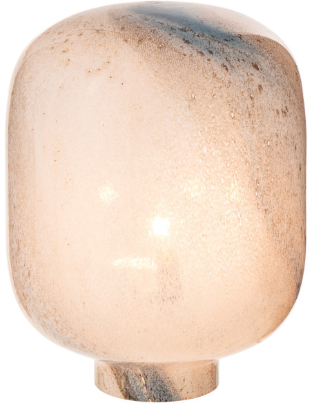 Lampe à poser style minéral chic H 38 cm Verre Bleu Blanc Lumara 