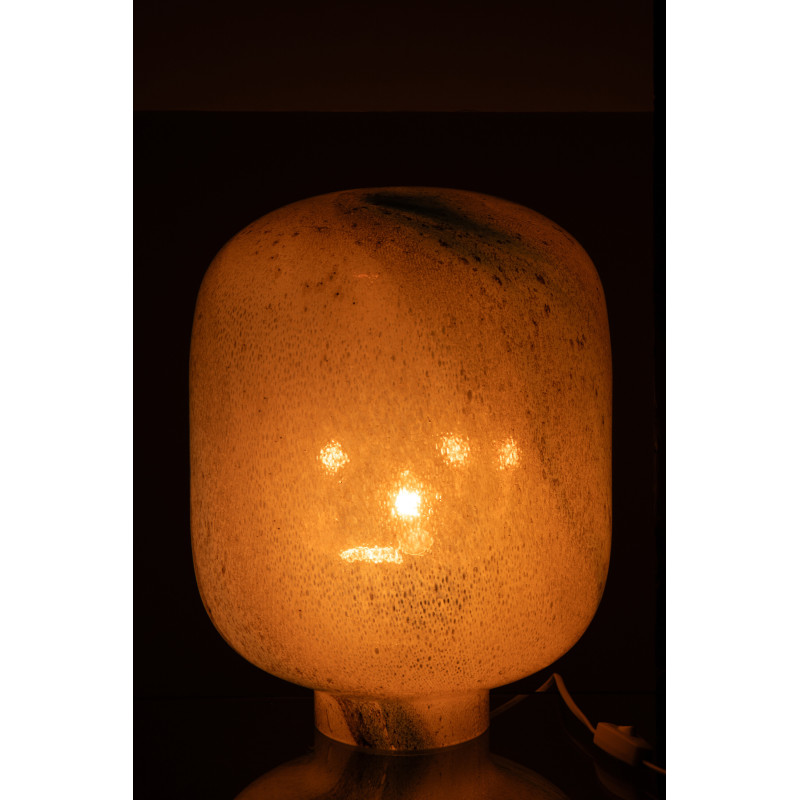 Lampe à poser style minéral chic H 38 cm Verre Bleu Blanc Lumara 