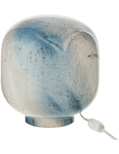 Lampe à poser style minéral chic H 21 cm Verre Bleu Blanc Lumara 