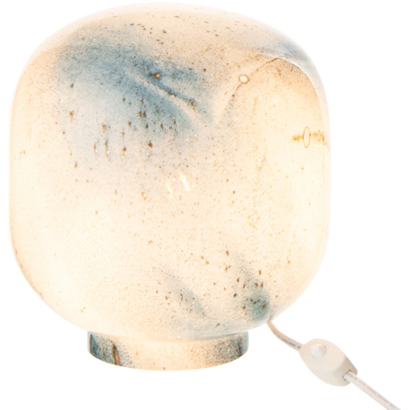 Lampe à poser style minéral chic H 21 cm Verre Bleu Blanc Lumara 