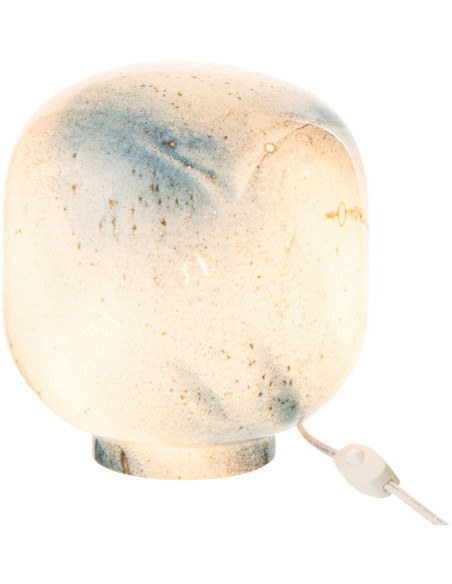 Lampe à poser style minéral chic H 21 cm Verre Bleu Blanc Lumara 