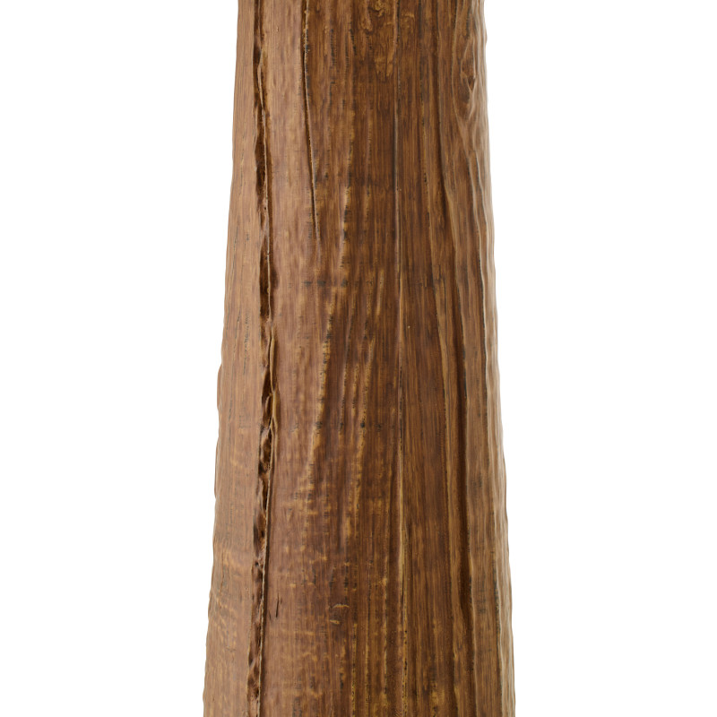 Lampe à poser style ethnique chic H 43 cm Céramique Marron foncé Effet bois Tissu Beige Tevera 