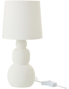 Lampe à poser minimaliste chic H 32 cm Céramique Blanc Tissu Renee 