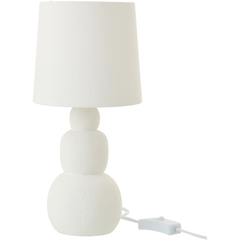 Lampe à poser minimaliste chic H 32 cm Céramique Blanc Tissu Renee 