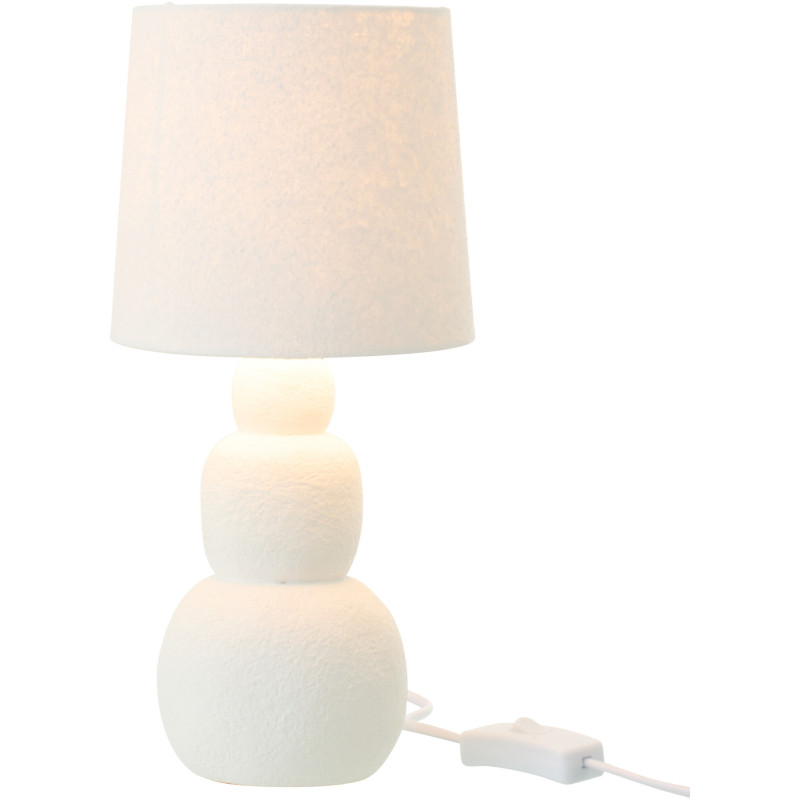 Lampe à poser minimaliste chic H 32 cm Céramique Blanc Tissu Renee 
