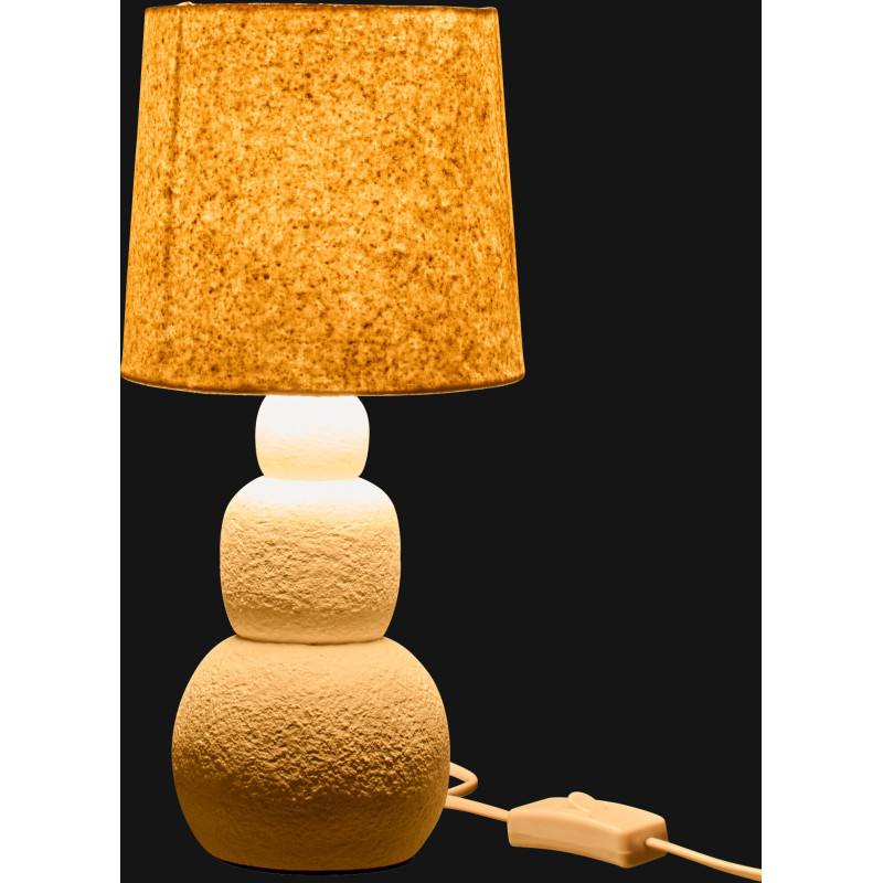 Lampe à poser minimaliste chic H 32 cm Céramique Blanc Tissu Renee 