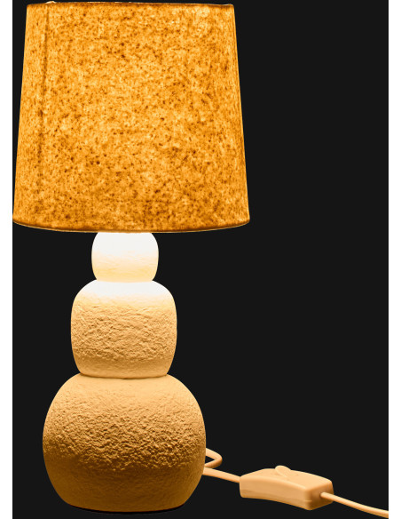 Lampe à poser minimaliste chic H 32 cm Céramique Blanc Tissu Renee 