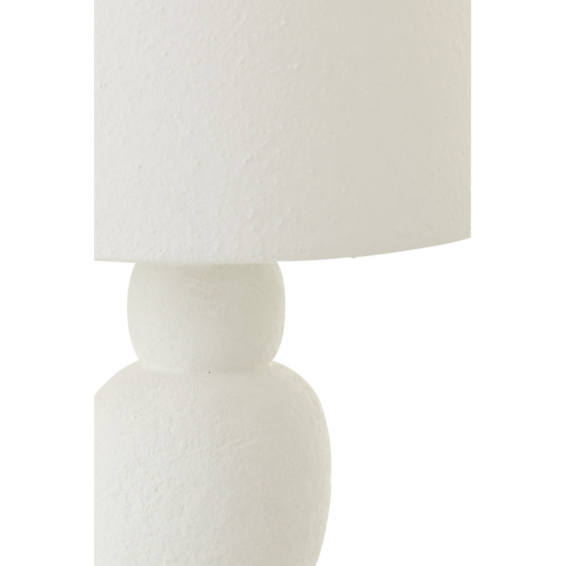 Lampe à poser minimaliste chic H 32 cm Céramique Blanc Tissu Renee 