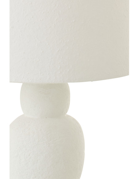 Lampe à poser minimaliste chic H 32 cm Céramique Blanc Tissu Renee 