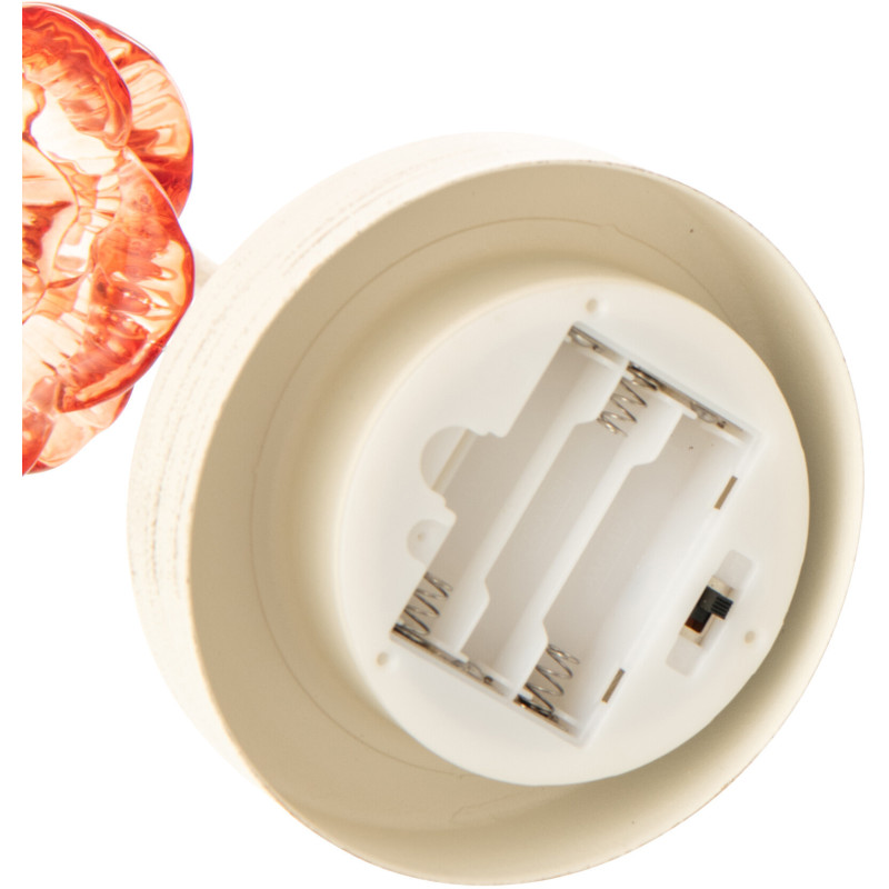 Lampe à poser Led originale Fleur H 36 cm Verre Orange Métal Blanc cassé Sunflya 