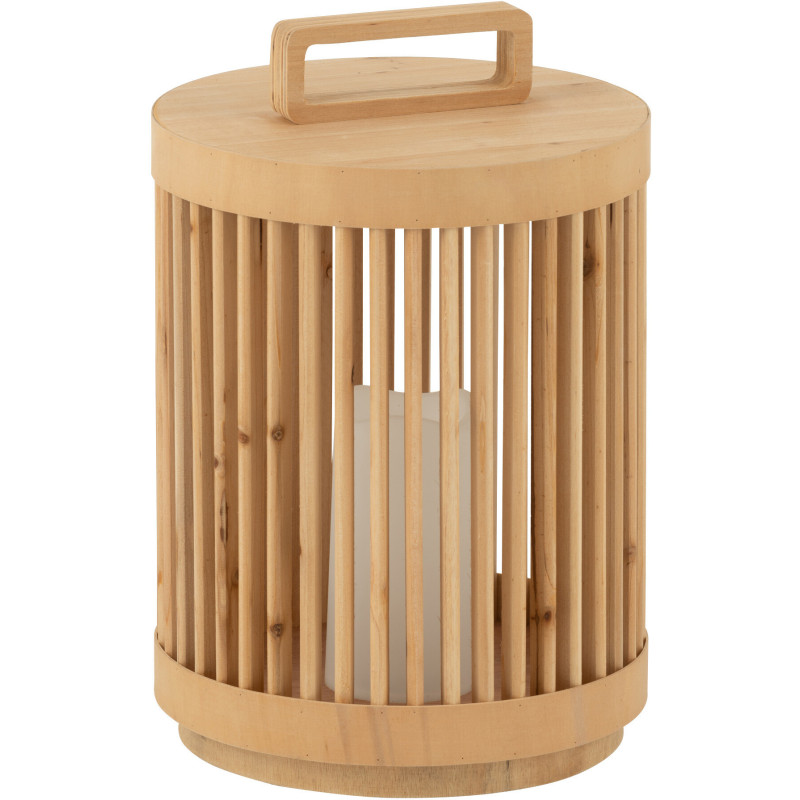 Lampe à poser Led Japandi chic H 36 cm Bois de sapin Naturel Hikari 