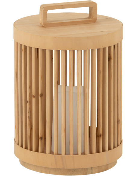 Lampe à poser Led Japandi chic H 36 cm Bois de sapin Naturel Hikari 