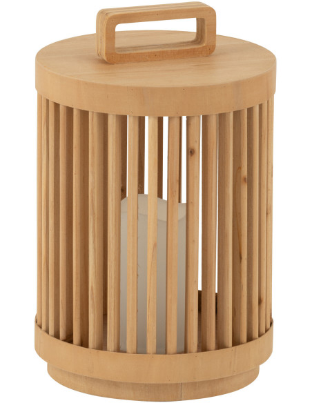 Lampe à poser Led Japandi chic H 32 cm Bois de sapin Naturel Hikari 