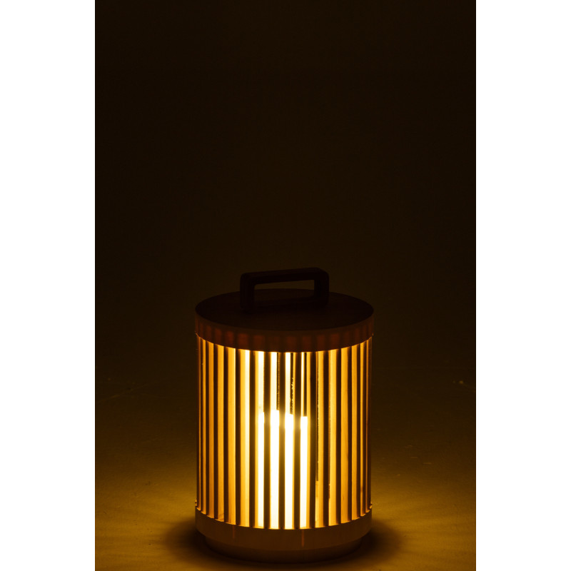 Lampe à poser Led Japandi chic H 32 cm Bois de sapin Naturel Hikari 