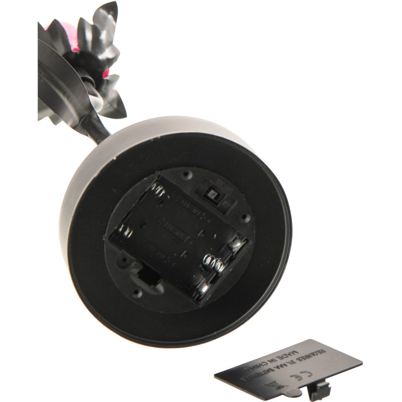 Lampe à poser Led design Fleur H 26 cm Verre Rose Métal Noir Floréssana 