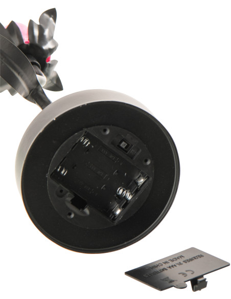 Lampe à poser Led design Fleur H 26 cm Verre Rose Métal Noir Floréssana 