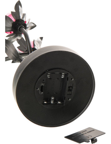 Lampe à poser Led design 3 Fleurs H 36 cm Verre Rose Métal Noir Floréssana 