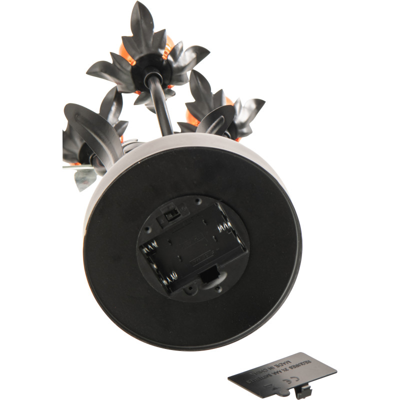 Lampe à poser Led design 3 Fleurs H 36 cm Verre Orange Métal Noir Floréssana 