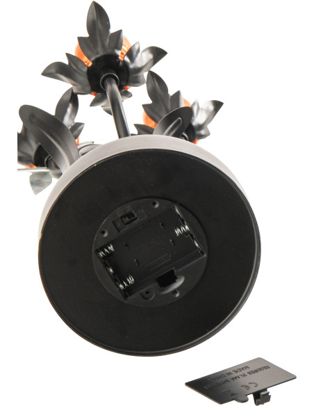 Lampe à poser Led design 3 Fleurs H 36 cm Verre Orange Métal Noir Floréssana 