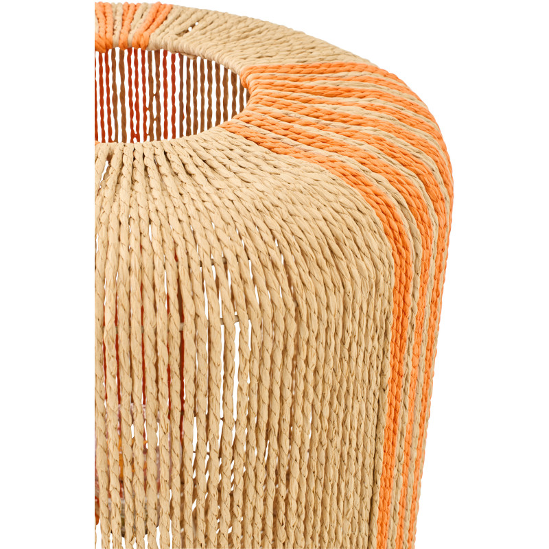 Lampe à poser bohème cylindre H 39 cm Corde Naturel Orange Tressé Métal Linéora 
