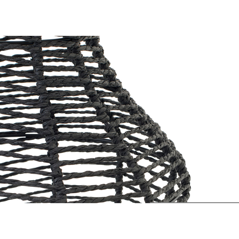 Lampadaire style ethnique moderne H 135 cm Corde Noir Tressé Métal Noctyra 