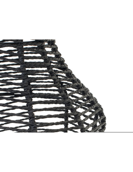 Lampadaire style ethnique moderne H 135 cm Corde Noir Tressé Métal Noctyra 