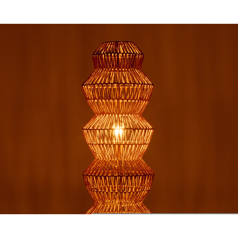 Lampadaire design ethnique moderne H 132 cm Corde Naturel Tressé Métal Zaruma 