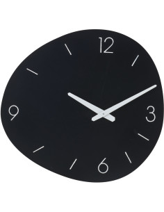 Horloge murale design Ovale 40 cm Métal Noir Minora 