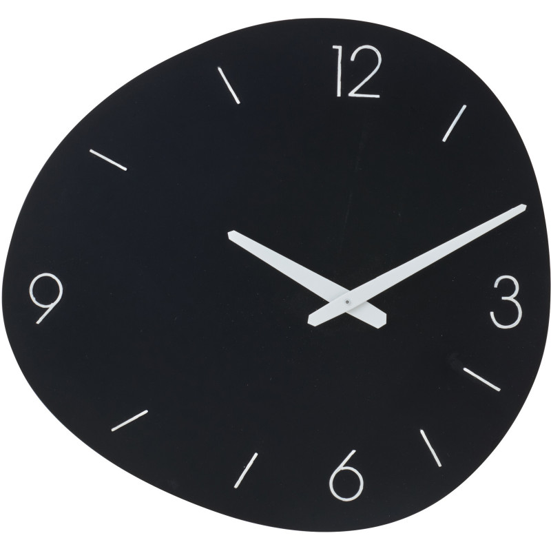 Horloge murale design Ovale 40 cm Métal Noir Minora 