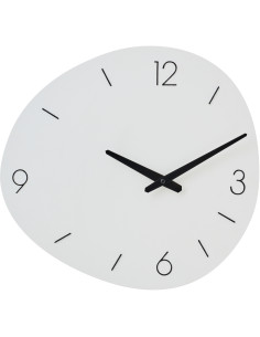 Horloge murale design Ovale 40 cm Métal Blanc Minora 