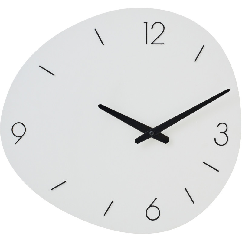 Horloge murale design Ovale 40 cm Métal Blanc Minora 