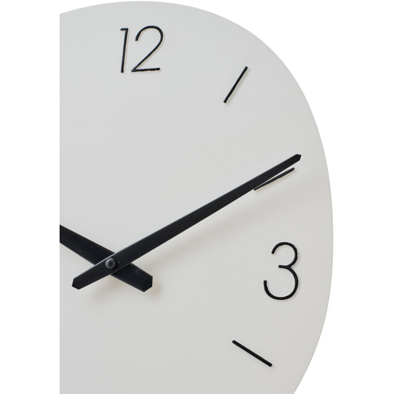 Horloge murale design Ovale 40 cm Métal Blanc Minora 