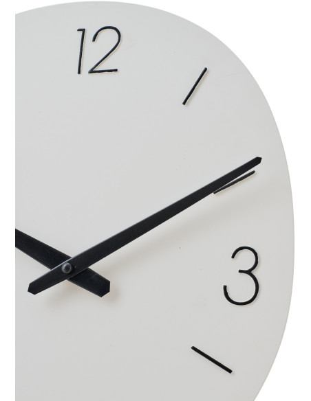 Horloge murale design Ovale 40 cm Métal Blanc Minora 