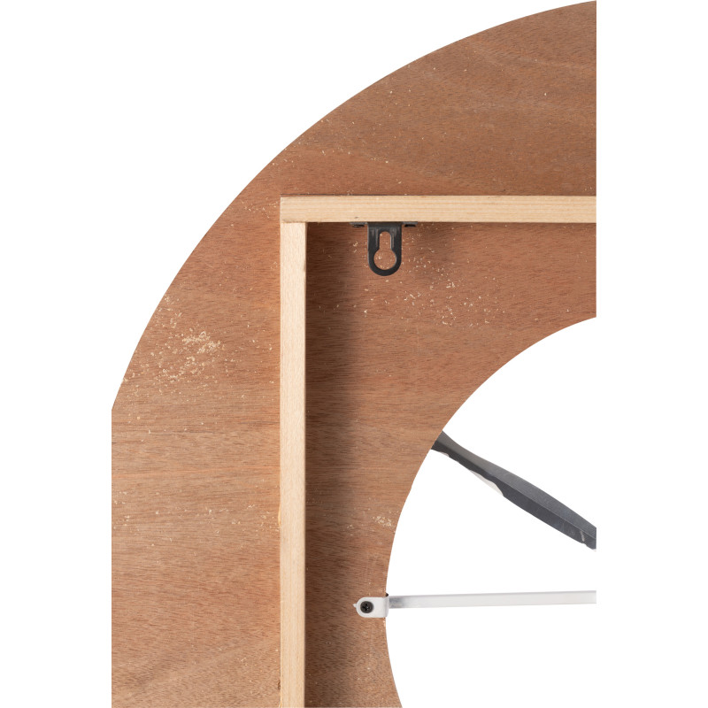 Horloge murale bord de mer Ronde 60 cm Bois MDF Métal Roseau Naturel Blanc Tressé Sodi 